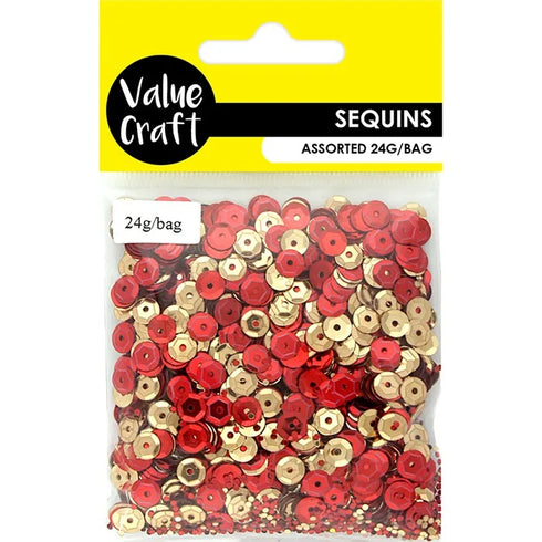 Red & Gold Craft Cup Sequins